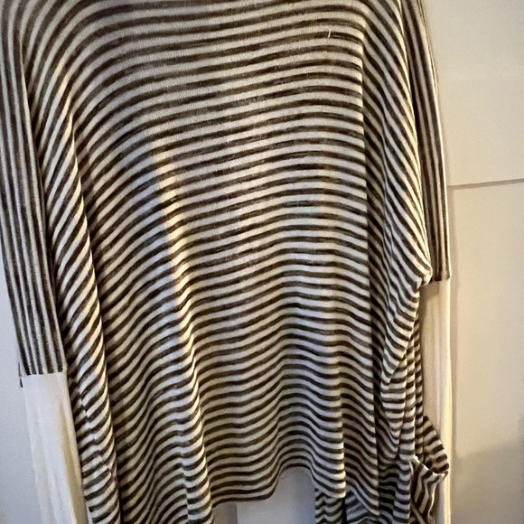 Hard Tail Forever brown/cream striped cardigan sweater - Picture 3 of 4